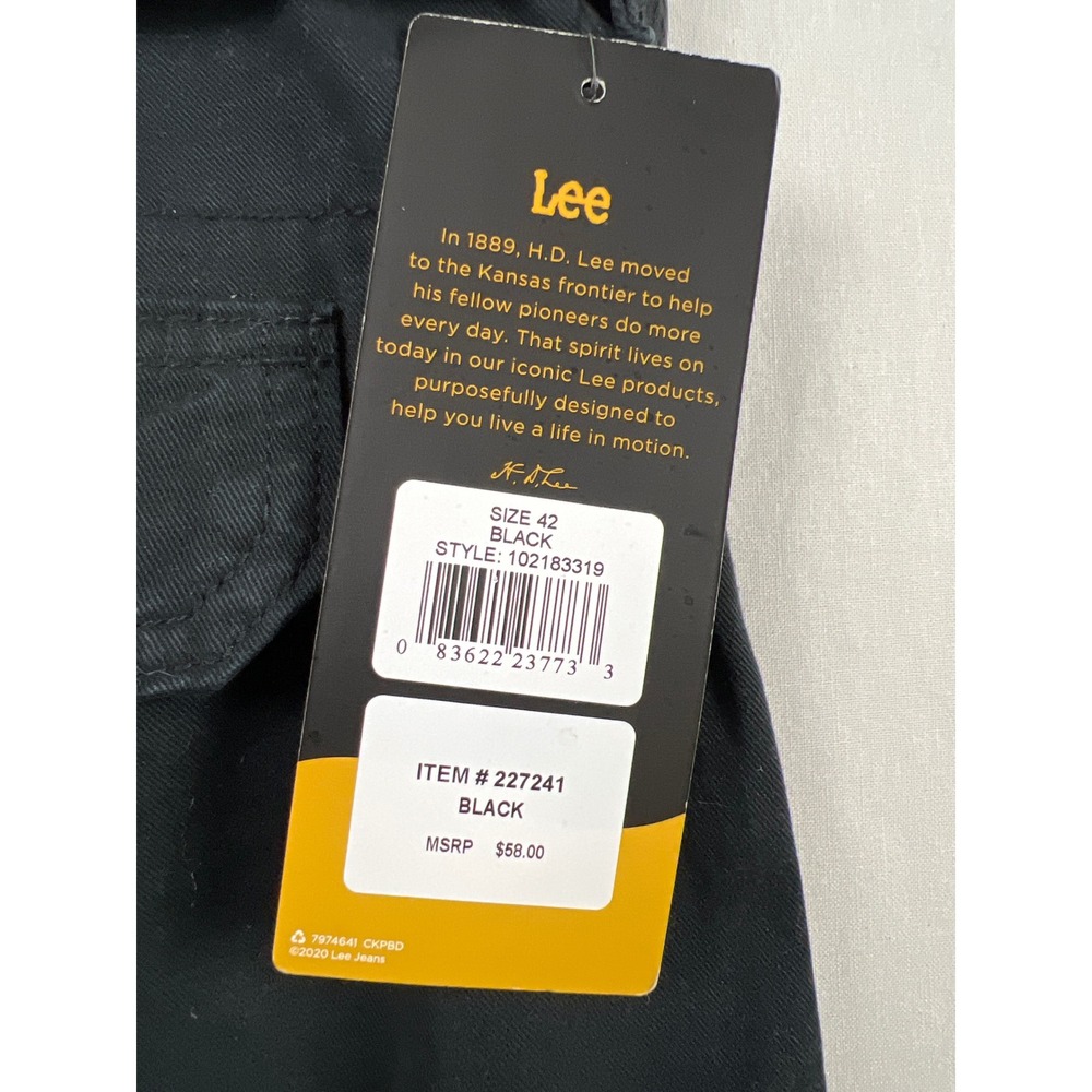 Lee Cargo Shorts Mens 42 Black Belted Utility Classic New - Picture 8 of 9